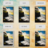Dramatic Seascape, Cliffside View, Blue and Yellow Art, Canvas Print, Coastal Wall Decor, Beach House Artwork, Contemporary Style