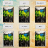 Vibrant Forest, Green Abstract, Textured Landscape, Framed Canvas Print, Boho Wall Art, Nature Inspired, Eclectic Home Decor