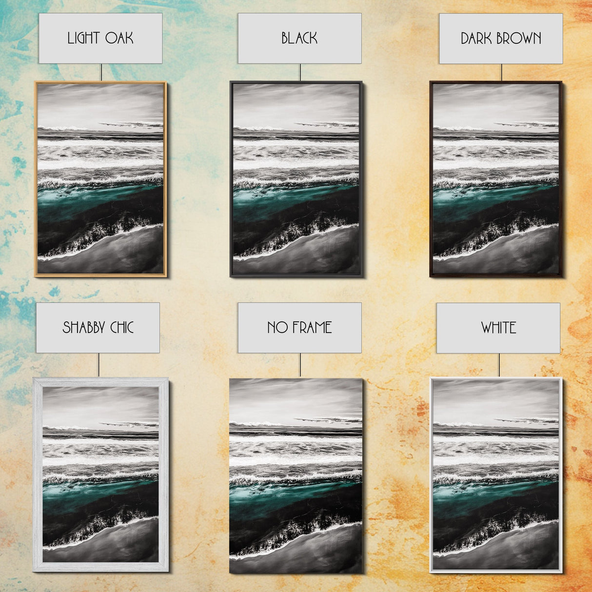 Monochrome Ocean Print, Coastal Wave Seascape, Nautical Wall Decor, Black and White Wall Art, Beach House Art, Framed Canvas Print