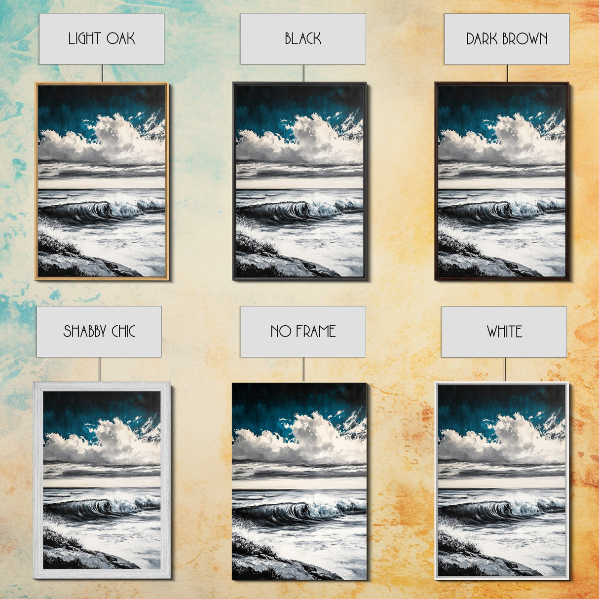 Ocean Wave Art, Seascape Print, Coastal Wall Decor, Seaside Art, Nautical Home Aesthetic, Beach House Wall Print, Framed Canvas Print