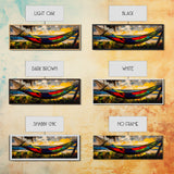 Hammock by the Beach, Tropical Sunset Painting, Relaxing Seaside Artwork, Vibrant Summer Wall Decor, Coastal Retreat, Canvas Print