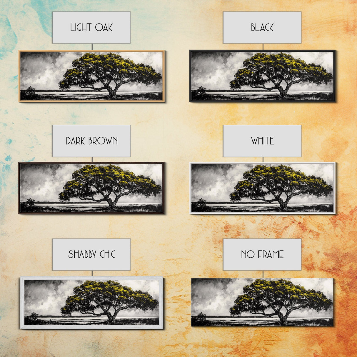 Majestic Tree, Black and White Landscape, Nature Art, Rustic Wall Decor, Framed Canvas Print, Living Room Art, Fall Inspired, Timeless Scene