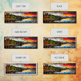 Vibrant Sunset, Mountain Lake Art, Autumn Landscape, Framed Canvas Print, Nature Decor, Living Room Art, Cabin Wall Art