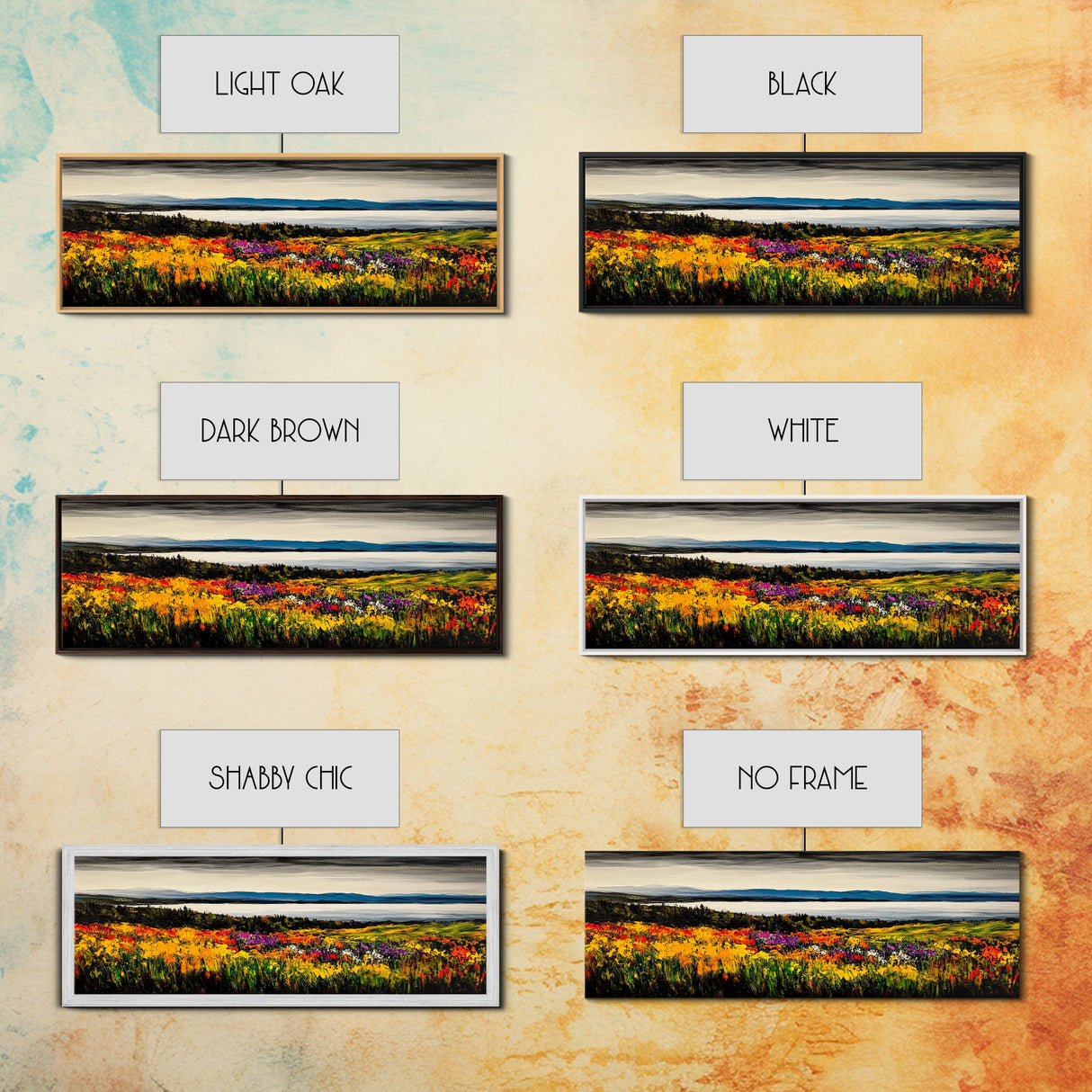 Mountain Meadow, Vibrant Landscape Art, Nature Painting, Framed Canvas Print, Fall Wall Art, Cabin Decor, Rustic Art