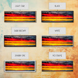 Fiery Sunset, Dramatic Sky, Framed Canvas Print, Ocean Horizon, Vibrant Home Decor, Contemporary Sunset Art, Bedroom Wall Art
