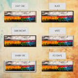 Vibrant Abstract Field, Colorful Landscape Painting, Modern Farmhouse Wall Art, Boho Nature Print, Warm Earthy Decor, Framed Canvas Print