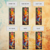 Sunset River, Autumn Glow – Framed Canvas Print fall foliage landscape art, moody abstract painting, warm tones hallway wall art, boho decor