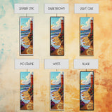 Lighthouse Beach, Nautical, Sunset Glow Framed Canvas Print, Ocean Wall Art, Coastal Living Room Decor, Seaside Boho Painting
