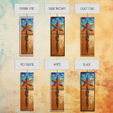 Star Cross, Colorful Sky, Spiritual Folk Symbol, Framed Canvas Print, Southwestern Wall Art, Vibrant Entryway Decor, Festive Religious Art