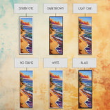Rainbow Beach, Shoreline, Waves, Framed Canvas Print, abstract seascape, boho coastal art, modern living room beach wall decor