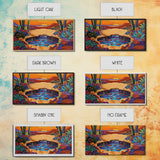 Sunset Cactus, Oasis, Vibrant Desert Canvas Print, Boho Living Room Wall Art, Colorful Sunset Painting, Southwest Style Artwork