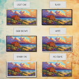 Cabin by Ocean, Colorful Beach Sunset, Cloudy Sky Art, Canvas Print, Autumn Wall Decor, Cozy Living Room Art, Rustic Coastal Scene