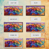 Blanket Desert, Colorful, Framed Canvas Print, Vibrant Serape Blanket Art, Southwestern Boho Wall Decor, Fall Entryway Art