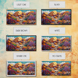 Coastal Garden, Rocks, Framed Canvas Print, Seaside nature landscape wall decor, Kitchen Wall Art, coastal art, vibrant summer vibe