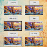 Ocean Rocks, Waves, Sunrise, Framed Canvas Print, Coastal Landscape Art, Nautical Beach Wall Decor, Ocean Sunset Art, Bedroom Accent