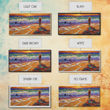 Sunset Ocean, Solitude, Framed Canvas Print, Peaceful Beach Sunset Art, Serene Mindfulness Coastal Decor, Zen Living Room Artwork