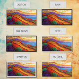 Pathway Mountain, Trail, Sunset, Framed Canvas Print adventure lovers gift, hiking trail art, colorful landscape wall decor