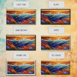 Ocean Bloom, Sunset Surf, Tropical Waves, Canvas Print, Vibrant Coastal Wall Art, Beach House Decor, Colorful Seascape Painting