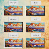 Clouds Ocean, Sunset, Dreamy, Framed Canvas Print, whimsical seascape, vibrant wave art, living room decor, beach wall art