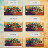 Cactus, Succulent, Pottery, Flowers, Canvas Print southwestern kitchen wall art, vibrant decor, colorful succulent painting