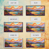 Beach Clouds, Coastal, Pastel, Framed Canvas Print soft tropical seascape painting, ocean view boho art, serene living room print