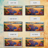 Ocean Stream, Sunset, Framed Canvas Print, Vibrant Beach Painting, Surf Wall Art, Coastal Decor, Sunset Seascape, Colorful Nature Art