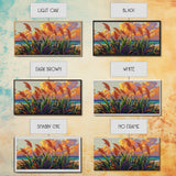 Coastal Sunset, Grasses, Canvas Print, Autumn Beach Landscape Art, Boho Living Room Wall Decor, Colorful Nature Painting