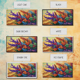 Leaves Autumn, Colorful, Canvas Print, Fall Boho Wall Decor, Vibrant Foliage Painting, Nature-Inspired Living Room Wall Art
