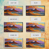 Mountain Desert, Beach, Sunset, Vibrant Desert Mountain Canvas Print, Colorful Southwest Wall Art, Living Room Fall Landscape