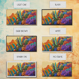 Cactus Desert, Wild, Garden, Colorful Wild Cactus Garden Canvas Print, Southwestern Desert Wall Art, Dining Room Decor, Boho Art Print