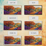 Tree Autumn, Hillside, Fields, Autumn hillside landscape, Framed Canvas Print, Fall Decor, Nature Inspired Wall Art, Living Room Art