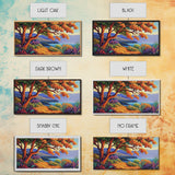 Tree Ocean, Autumn, Path, Coastal autumn treescape, Canvas Print, Warm Fall Tones, Nature Lover Gift, Living Room or Study Art