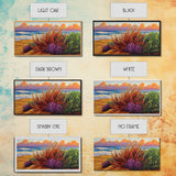 Beach, Sunset, Grasses, Coastal, Canvas Print, Tropical coastal wall art, desert beach boho art, modern bathroom art, hallway decor