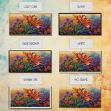Flower Sunrise, Field, Vibrant, Canvas Print boho floral bedroom wall art, wildflower sunrise nature decor, garden field artwork