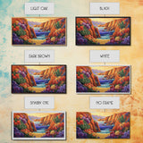 Desert Coast, Flowers, Path, Canvas Print, vibrant canyon seascape, southwest home decor, hallway wall art, colorful desert painting