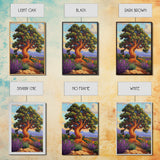 Tree Landscape, Nature, Autumn, Framed Canvas Print twisted pine tree painting, desert sunset landscape, nature wall decor, rustic boho art