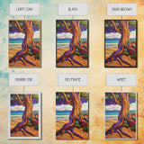 Tree Shore, Coastal, Vibrant, Canvas Print, Bold beach tree painting, tropical landscape art, Living Room or Beach House Wall Decor