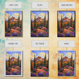 Mountain Forest, Wildflowers, Scenic, Framed Canvas Print, Nature Lover Gift, Cabin Decor, Rustic Living Room Art, Woodland Landscape