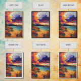 Clouds Sunset, Beach, Scenic Canvas Print, Colorful Coastal Wall Art, Vibrant Nature Landscape, Fall Living Room Art Piece