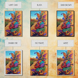 Desert Blooms Roadside, Boho, Framed Canvas Print, Wild Desert Bloom Art, Colorful Flower Canvas, Garden Wall Decor, Southwest Living Room