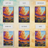Sunset Sky, Coastal View, Vibrant Nature, Canvas Print, Landscape wall art, boho art, colorful sky painting, Living Room Wall Art