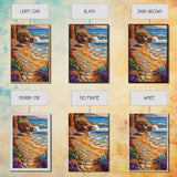 Coastal Path, Beach Steps, Ocean View, Canvas Print, tropical art, relaxing decor, vibrant seascape, Bathroom Wall Art