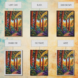 Palm Forest, Jungle Path, Tropical Garden, Canvas Print, exotic greenery, vibrant landscape painting, boho decor, Bathroom Wall Art