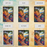 Coastal Trail, Vibrant Path, Tropical Landscape, Nature Art, Sunset Vibes, Living Room Wall Art, Canvas Print, Boho Chic Decor