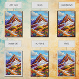 Mountain Peak, Snowy Landscape, Autumn Vibes, Nature Escape, Framed Canvas Print, Boho Wall Art, Fall Mountainscape, Living Room Wall Art