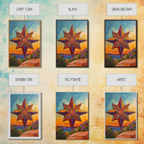 Colorful Starburst Sky, Sunset Mosaic Star Art, Vibrant Landscape Design, Canvas Print, Fall Living Room Decor, Boho Wall Accent