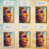Tribal Mask Side, Exotic Face Wall Decor, Canvas Print, Cultural Art Style, Office Accent Art, Tiki Mask Inspired Home Wall Art