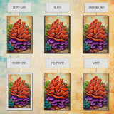 Succulent, Cactus, Orange, Purple, Framed Canvas Print, Bold desert succulent bloom art in orange and purple, living room statement piece