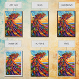 Abstract Bloom, Petals, Rainbow, Framed Canvas Print, bold flower art, modern botanical decor, textured wall piece, Bedroom or Entryway