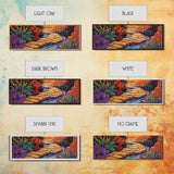 Garden Pathway, Floral Stream Art, Bold Colors, Succulent Garden Style, Framed Canvas Print, Kitchen or Hallway Wall Art